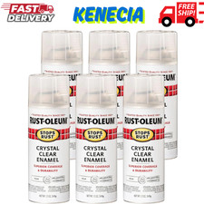 Rust-Oleum Glossy Crystal Clear Enamel Spray Paint, Aerosol Can, 12 Oz 6 Pack