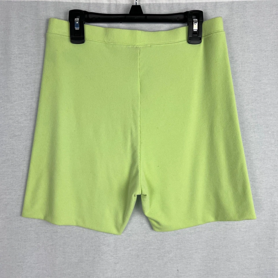 Pantalones Cortos de Motociclista Zorro Blanco Para Mujer Grandes Proyecto 5 Acanalados Verde Lima Logo Salón Acogedores Foto 2 de 4