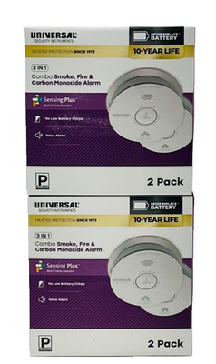 Two 2-packs Battery Combination Smoke and Carbon Monoxide Detector