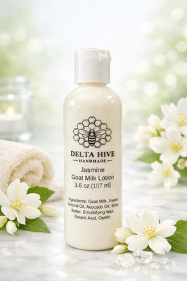 Delta Hive Creamy Moisturizing Goat Milk Lotion   Jasmine Scented 3.6 oz