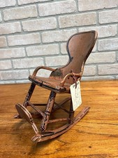 Sedia a dondolo modello brevetto originale 1869 campione venditore in legno con etichetta antica