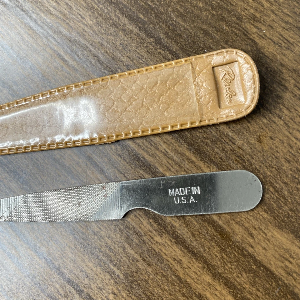 Vintage 1950s Revlon Purse Size 3” Nail File With Storage Sleeve Made In USA - Image 4 of 4