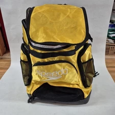 Speedo Teamster 35L Yellow Swim Backpack Multiple Pockets Pool