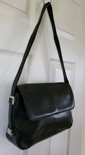 Solano Paris Black Genuine Leather Shoulder Bag Handbag