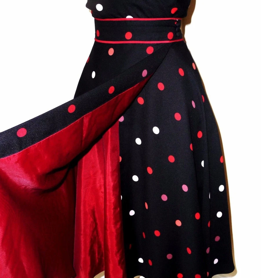 ✨MONSOON Jayne Multi Spot Fit Flare Party Evening Occasion Dress Size 16 - Image 3 of 3