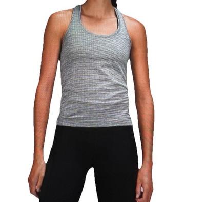 Lululemon Swiftly Tech Womens Racerback Tank Top Sz 4 Asphalt Grey Tetra Stripe