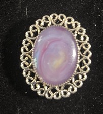 Purple Swirl Oval Resin Ring
