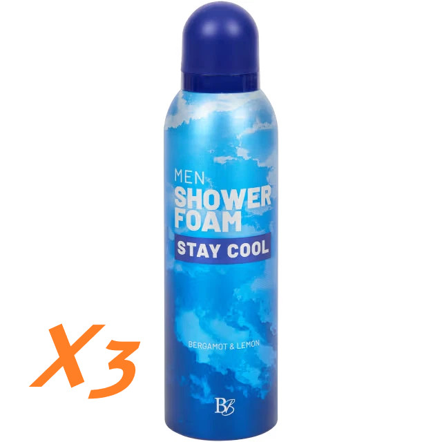 Mousse de douche Homme Bergamote et Citron lot de 3 flacons de 200ml pour un soin quotidien