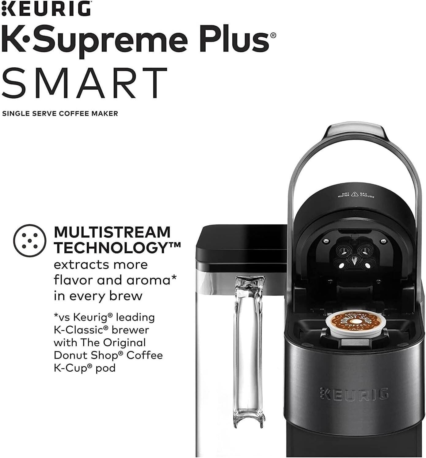Keurig&reg; K-Supreme Plus SMART Single Serve K-Cup Pod Coffee Maker, Black
