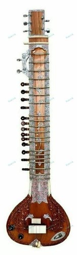 Hand Paint Tun Wood Indian Musical Brown Right Handed & Left Handed Electric Tra - Picture 6 of 21