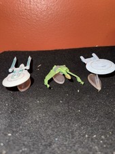 USS Enterprise B, Klingon Bird Of Prey NCC-1701-D. W/STANDS Replica Toy Lot Of 3