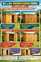 Wooden Garden Shed Windowless Apex Roof Lockable