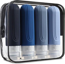 8-Pack 3oz Travel Bottles, TSA Approved Leakproof Silicone Toiletry Containers