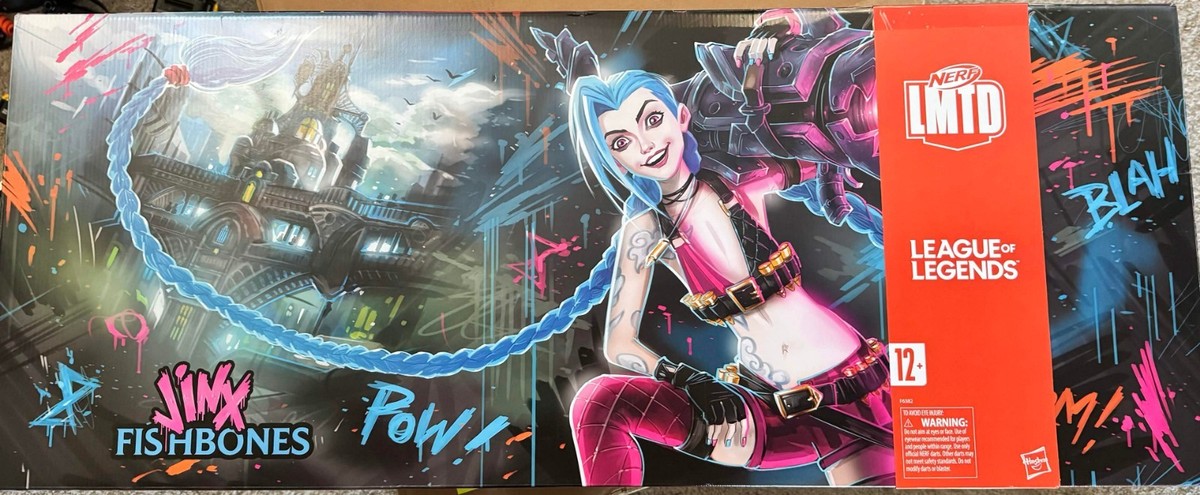 Nerf Lmtd League Of Legends Jinx Fishbones Blaster 18 Dart Gun
