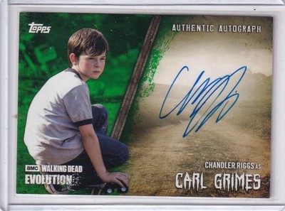 Topps  2017 Walking Dead Evolution Autograph  A-CR Chandler Riggs  15/25 Green