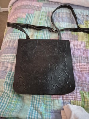 Original PATRICIA NASH Granada Flap Crossbody Bag Tooled Leather Safflower