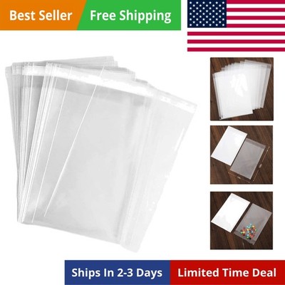 50 Pcs 14 x 18 Clear Self-Seal Cello Bags Resealable Packaging for Clothing