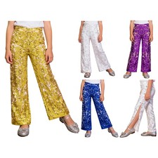 Girls Trousers Tassels Pants Bold Sequin Party Metallic Stage Performance Disco