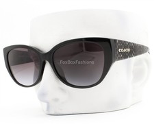 Coach Sunglasses Polished Black Gray Shimmer CC Logos HC 8362U 50028G w/case