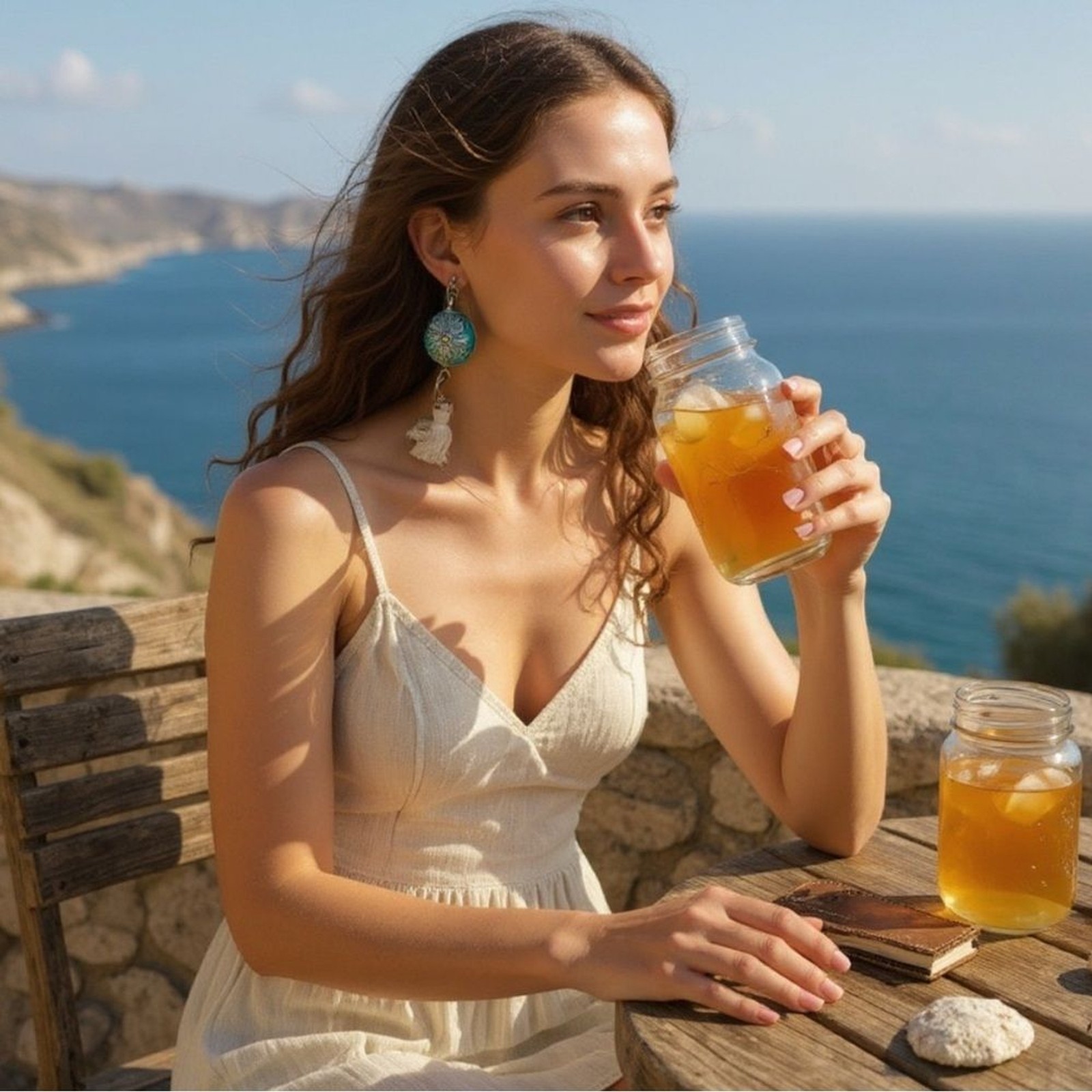 Boho Turquoise Statement Earrings Bundle Silver T… - image 1