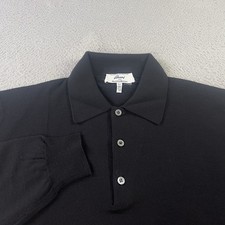 Maglione lana Brioni uomo 54 nero colletto leggero Italia by Neiman Marcus