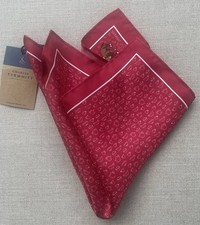 Charles Tyrwhitt Silk Pocket Square Red " Bull in China Shop" 12.5" New w/ Tags