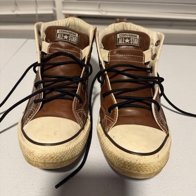 Converse Chuck Taylor All Star Men's Leather High Top Lace-Up Sneaker Brown