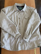 Woolrich The Green Label Collection Flannel Lined Shirt Jacket XL Beige Khaki