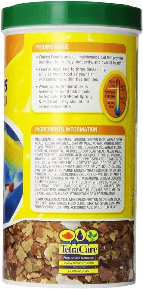 Copos de comida para peces Tetra de 6,35 OZ dieta equilibrada estanque Koi peces dorados, ¡¡envío rápido!!! Foto 4 de 4