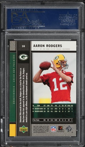 2005 Upper Deck Premiere Gold #16 Aaron Rodgers RC Rookie PSA 10 GEM MINT - Bild 2 von 2