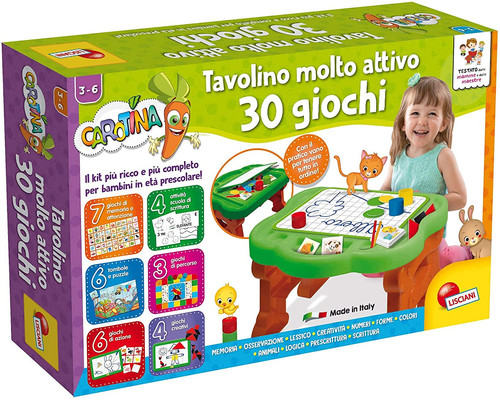 Lisciani Giochi- Carotina Tavolino Molto Attivo 30 Giochi Nuova Edizione Mul