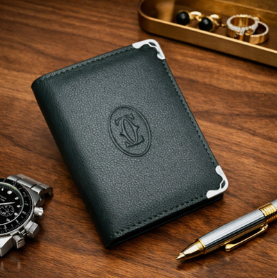 Cartier Must de Cartier Green Calfskin Leather 4CC Card Holder
