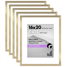 Americanflat 16x20 Poster Frame 5-Pack Matted to 11x14 Gold
