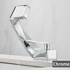Bathroom Deck Mounted Basin Faucet Black Sink Tap Single Hole Water Tap Hot and