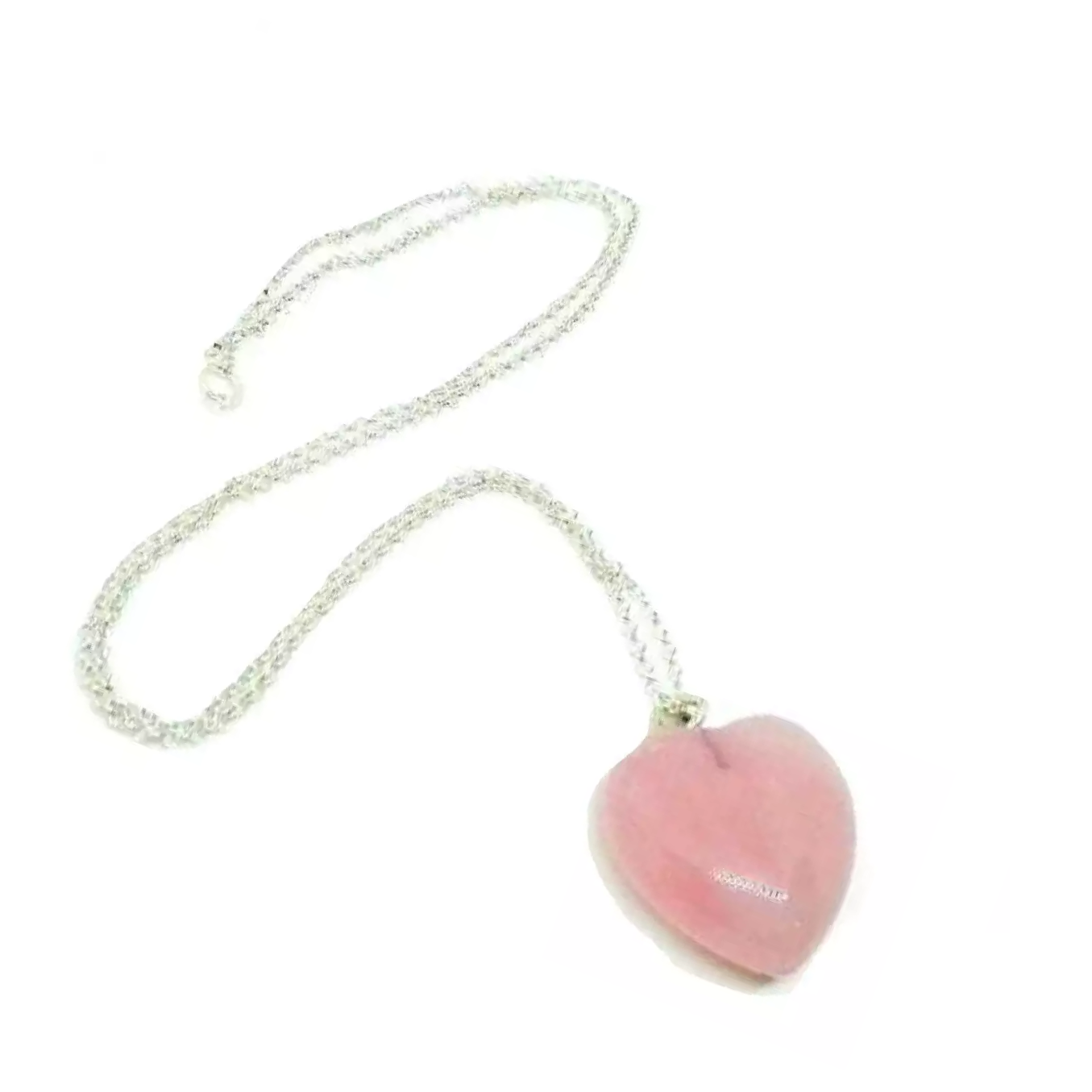 Rose Quartz Heart Pendant Necklace Crystal Love Gemstone Spiritual Jewellery