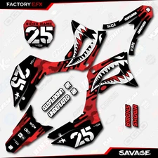 Red Savage Camo Racing Graphics kit fits Honda Crf125 2019-2025 decal 19-25
