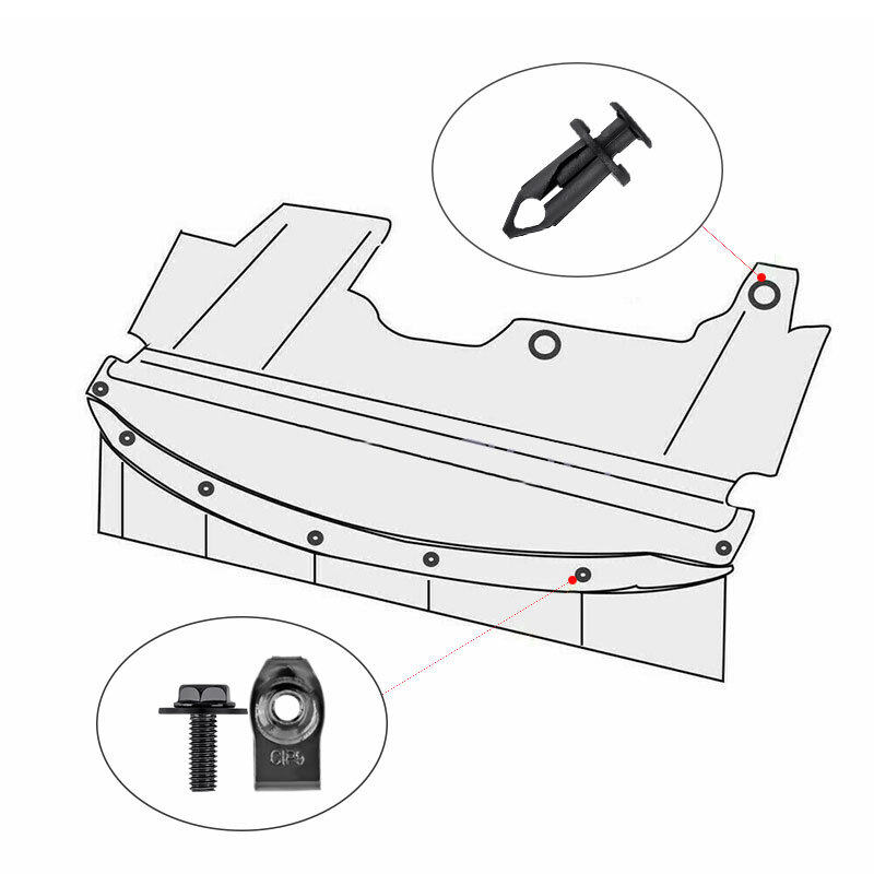 Volkswagen Amarok Parts 28pc Car Engine Splash Shield Bumper Body Bolts Screw U Nut Clips Rivet... Audi Splash Shield Screws