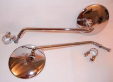 Vintage Vespa Lambretta original Mods style long stem scooter PAIR mirrors #100