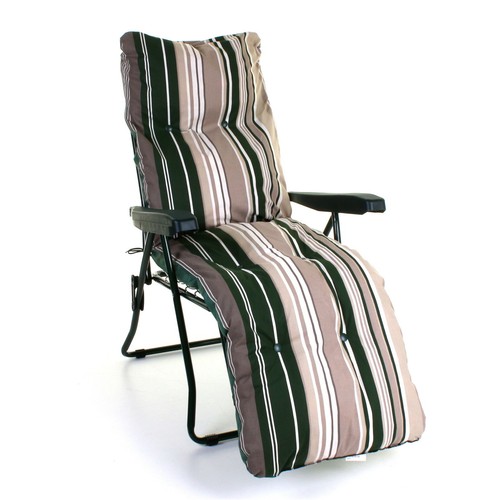 SUN LOUNGER LUXURY PADDED CUSHIONED RELAXER CHAIR OUTDOOR GARDEN PATIO