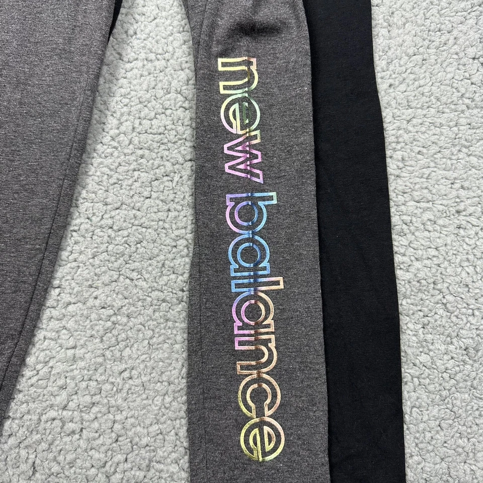 New Balance Pantalones Niñas Pequeños 7/8 Leggings Atléticos Paquete de 2 Negro Gris Arco Iris Foto 4 de 4