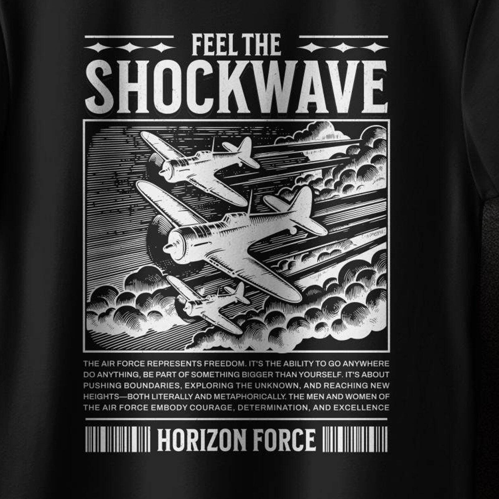 Feel The Shockwave T-Shirt, Cool Graphic Design, Horizon Force Tee, Perfect Stre