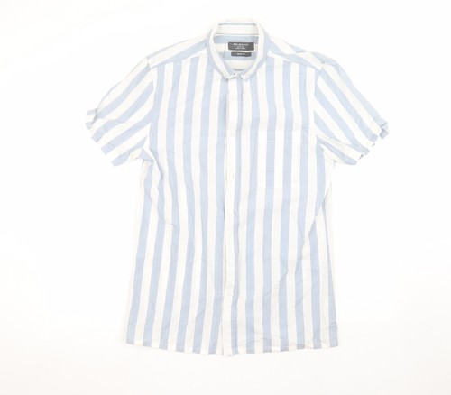 Primark Mens White Striped Dress Shirt 