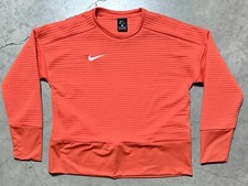 Women  s Nike Dri-Fit Double Knit Crew Top Orange Sweatshirt sz XS