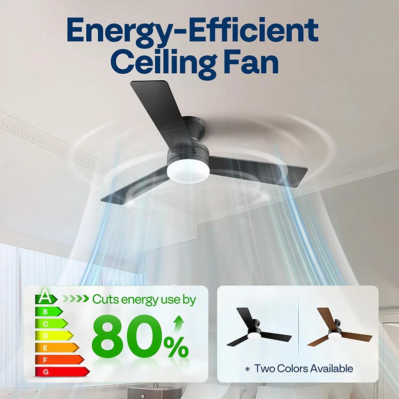 42-72'' Flush Mount LED Ceiling Fan with Light Remote 6+1 Speeds, 3CCT, Dimmable - Image 4 of 4