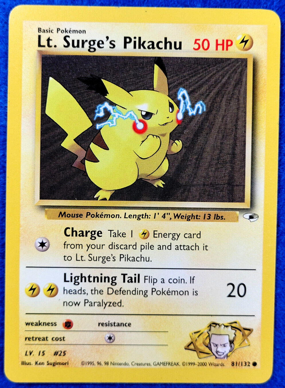 Lt. Surge's Pikachu Gym Heroes Near Mint 81/132 Regular Pokémon Common