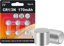 6 Pack 1/3N CR1/3N DL1/3N 3V Lithium Battery High Capacity for Laser Sights Came