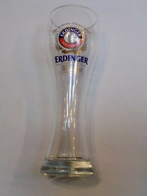 Erdinger Weissbrau Weibler Large Tall Pilsner Bar Glass Erding Germany Weißbiers