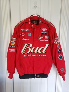 CHASE AUTHENTICS DALE EARNHARDT JR JACKET M BUDWEISER BUD drivers line red rare | eBay