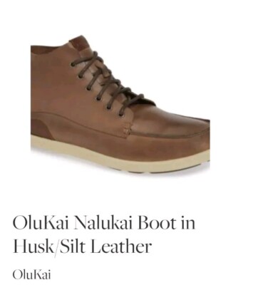 Olukai Men's Nalukai Kala Boot Lace Up High Top Shoes Husk Silt