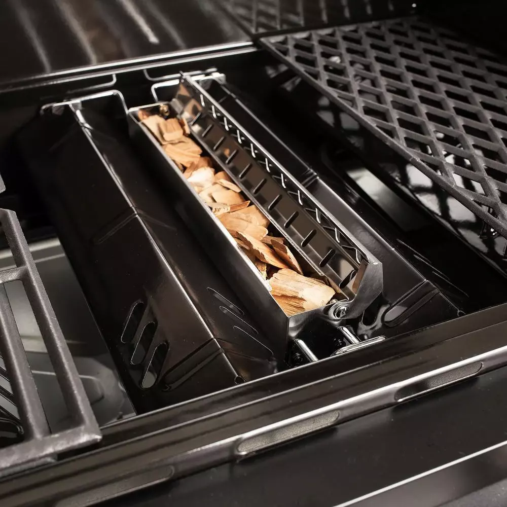 Black 4 Burner Propane Gas Grill with SearPlus Sear Burner 51 000